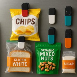 Magnetic Food Bag Clips Set for Fridge and Pantry Organization