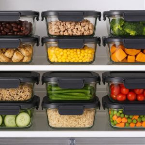 Airtight Glass Meal Prep Containers for Refrigerator Organization