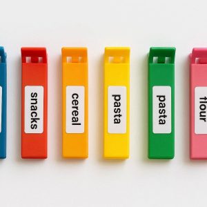 Color Coded Plastic Bag Clips for Pantry Organization and Labeling