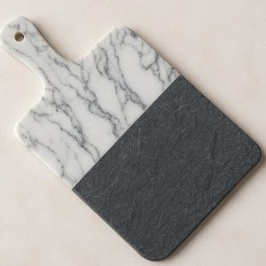 Decorative Marble or Slate Cheese Board with Handle